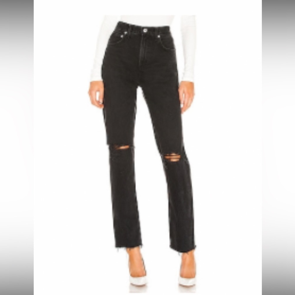 Agolde Black Straight Leg Jeans